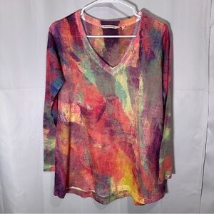 Soft Surroundings Multicolor Abstract Blouse